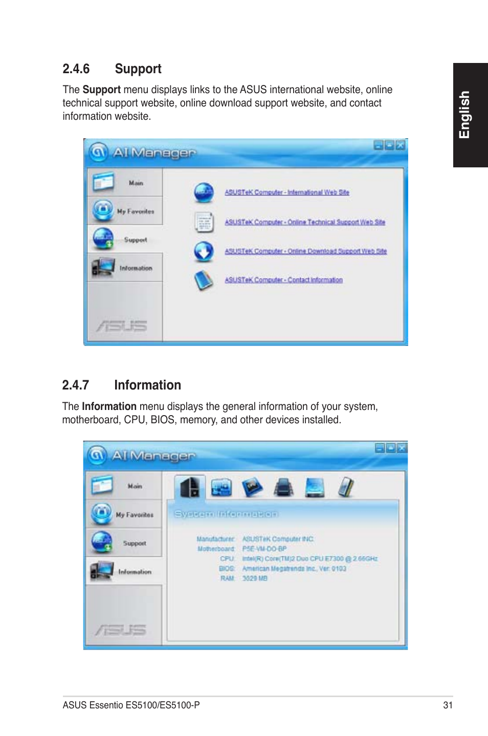 Asus ES5100 User Manual | Page 31 / 161