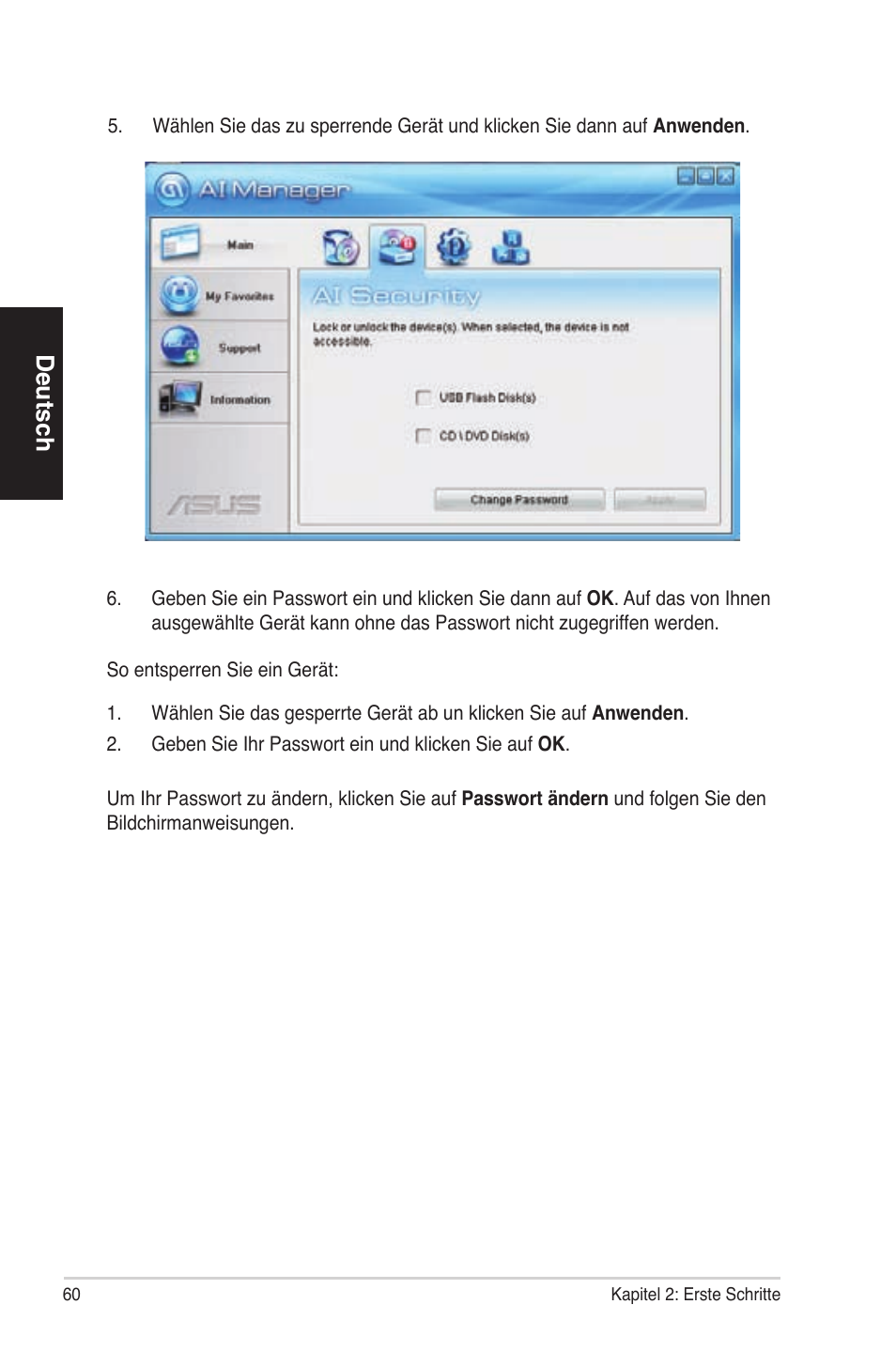 Deutsch | Asus ES5100 User Manual | Page 60 / 161