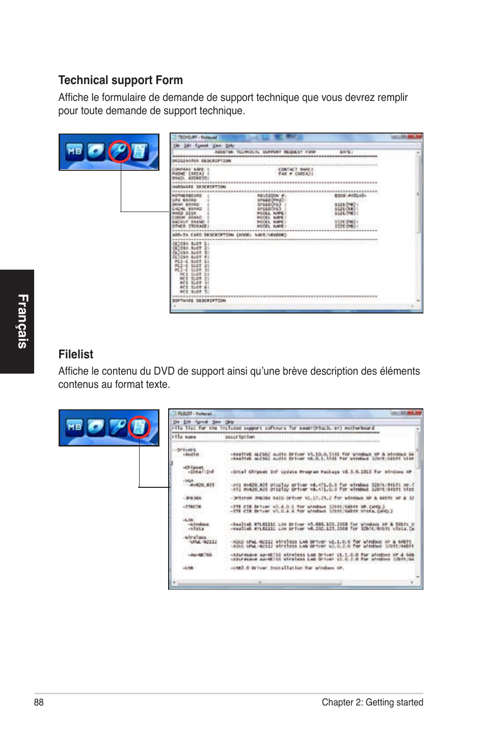 Français | Asus ES5100 User Manual | Page 88 / 161