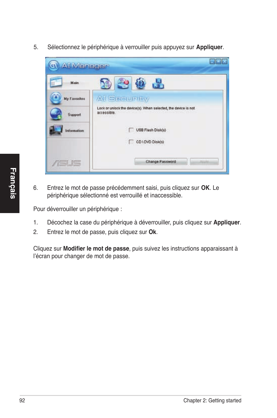 Français | Asus ES5100 User Manual | Page 92 / 161