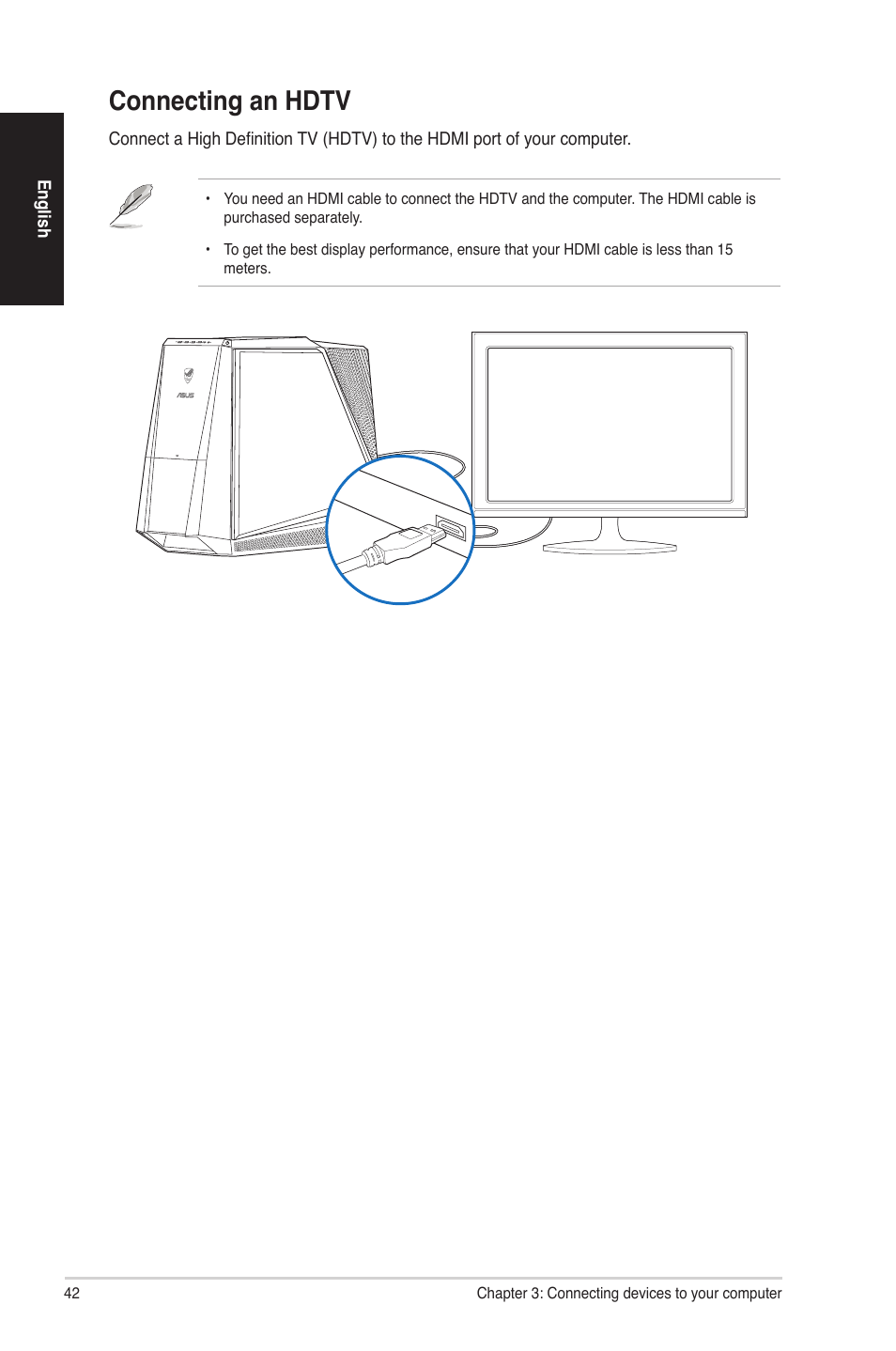 Connecting an hdtv | Asus G70AB User Manual | Page 42 / 82