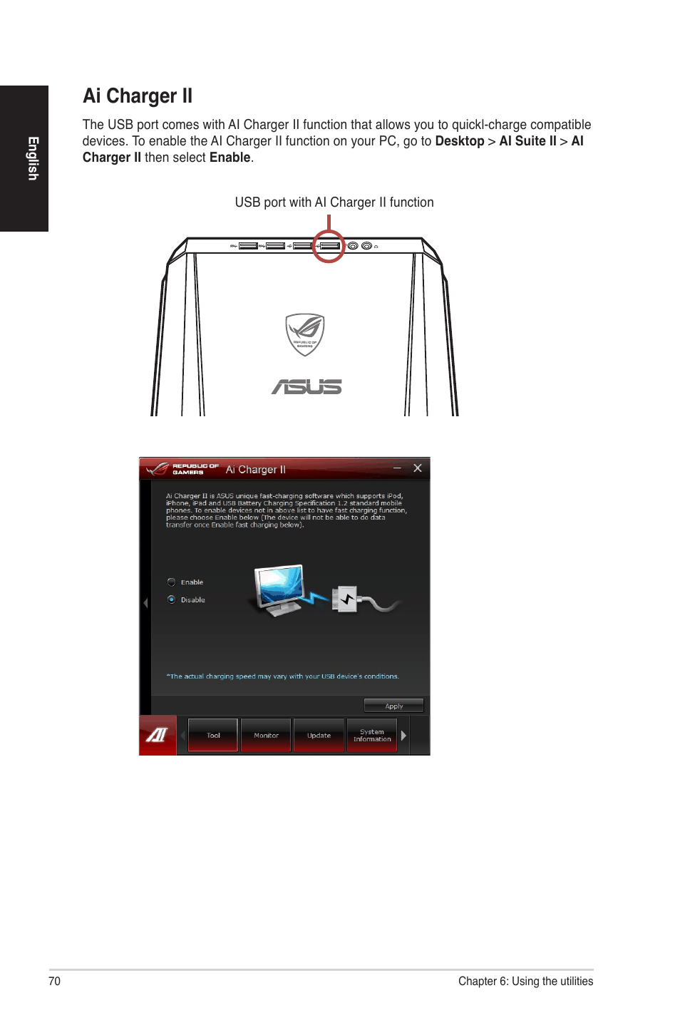 Ai charger ii | Asus G70AB User Manual | Page 70 / 82