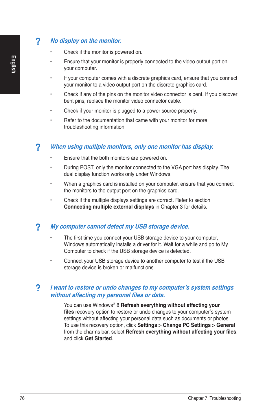 Asus G70AB User Manual | Page 76 / 82