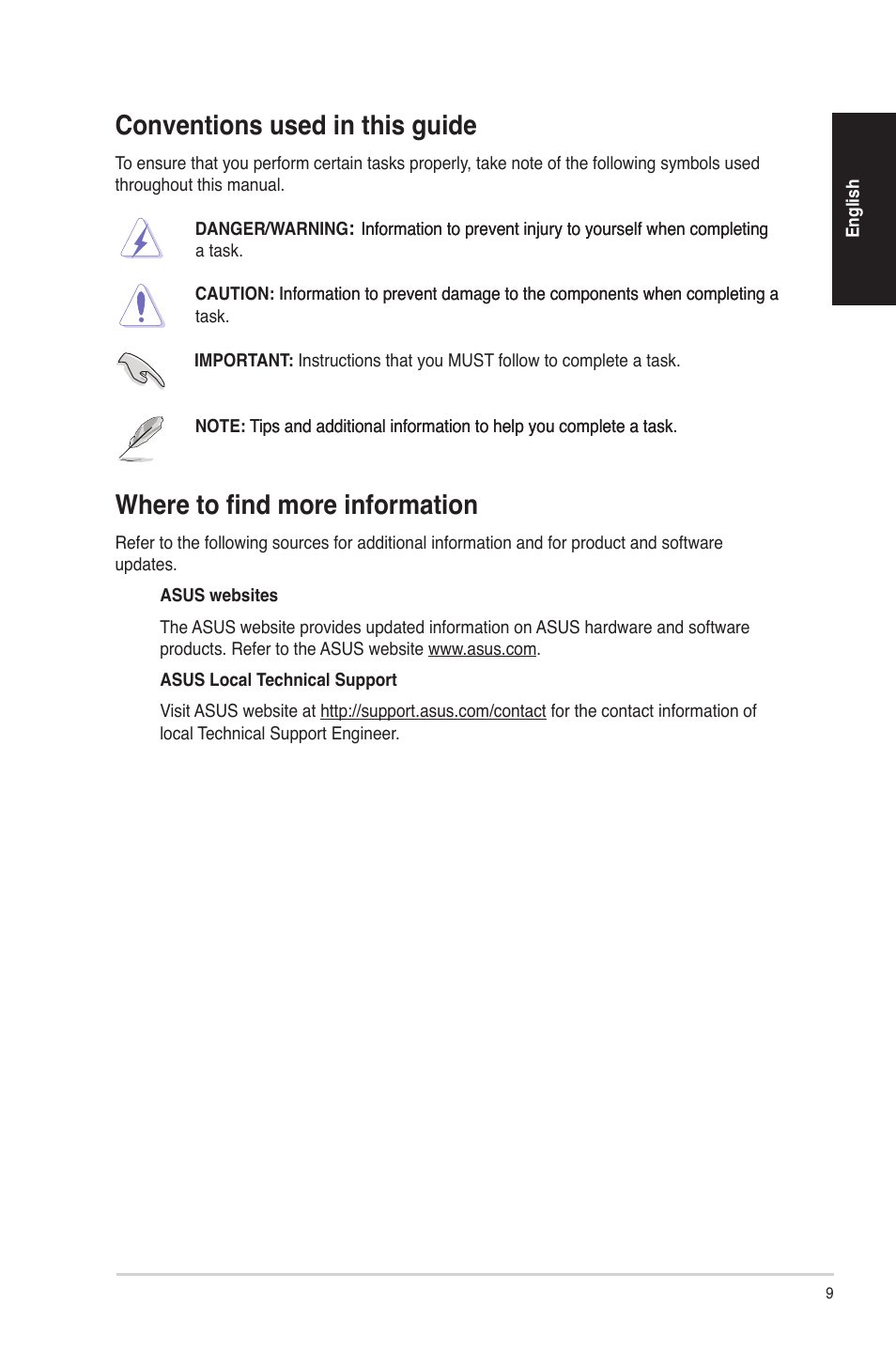 Conventions used in this guide, Where to find more information | Asus G70AB User Manual | Page 9 / 82