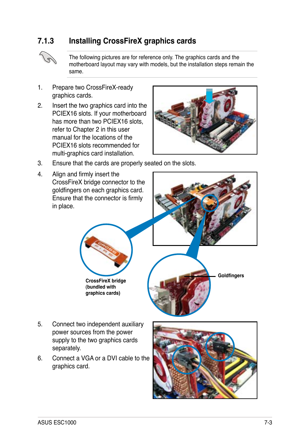 3 installing crossfirex graphics cards, Installing crossfirex graphics cards -3 | Asus ESC1000 Personal SuperComputer User Manual | Page 173 / 184