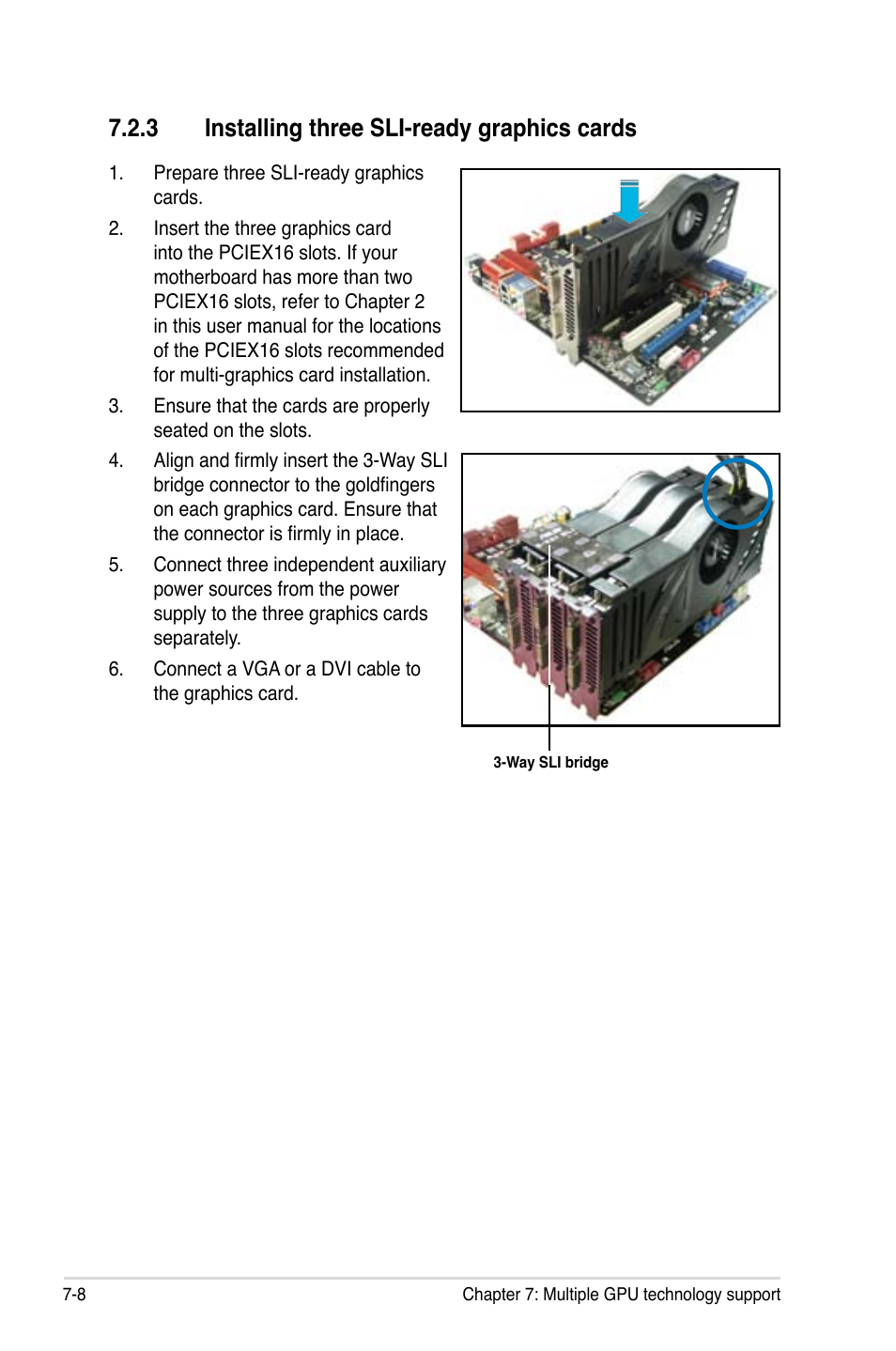 3 installing three sli-ready graphics cards, Installing three sli-ready graphics cards -8 | Asus ESC1000 Personal SuperComputer User Manual | Page 178 / 184