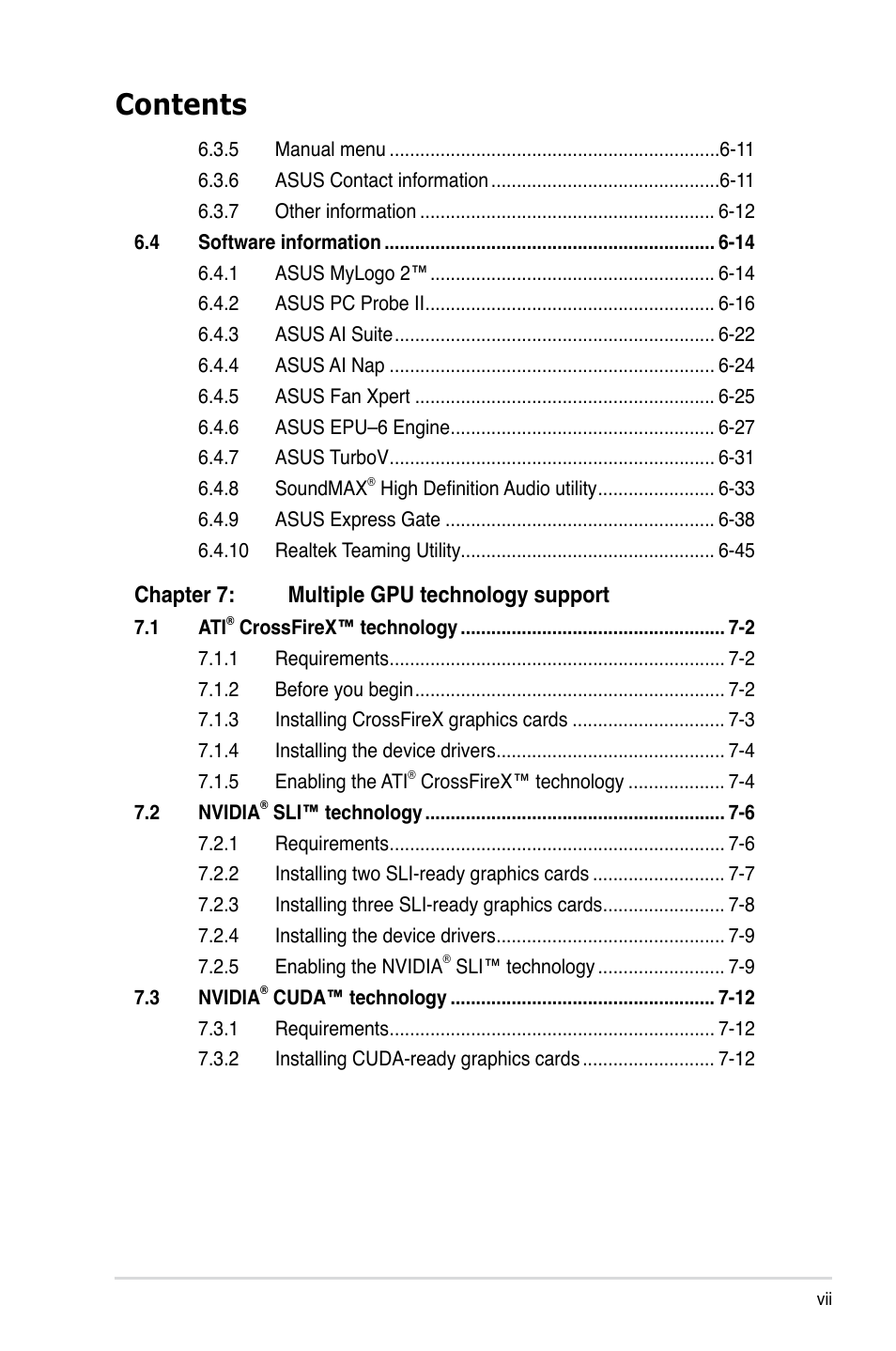 Asus ESC1000 Personal SuperComputer User Manual | Page 7 / 184