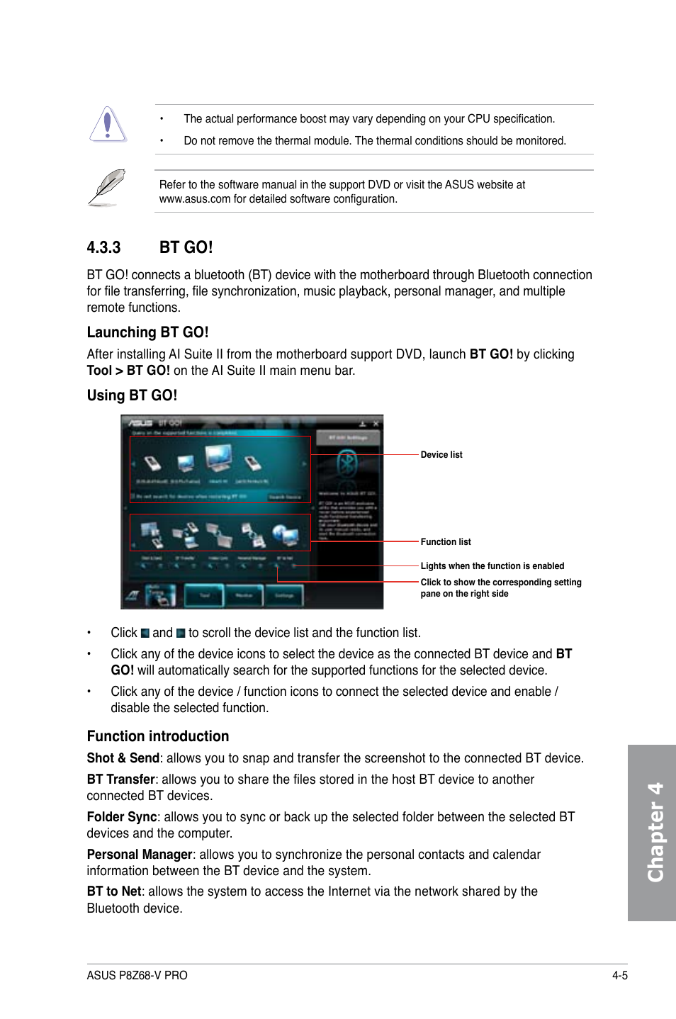 3 bt go, Bt go! -5, Chapter 4 | Asus P8Z68-V PRO User Manual | Page 111 / 146