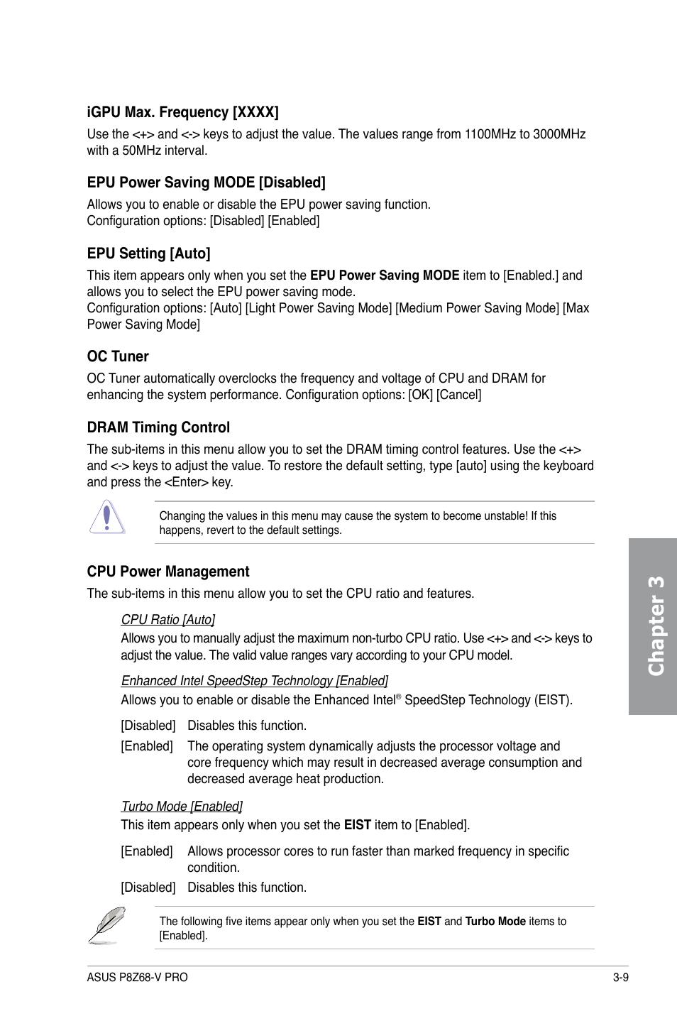 Chapter 3 | Asus P8Z68-V PRO User Manual | Page 75 / 146