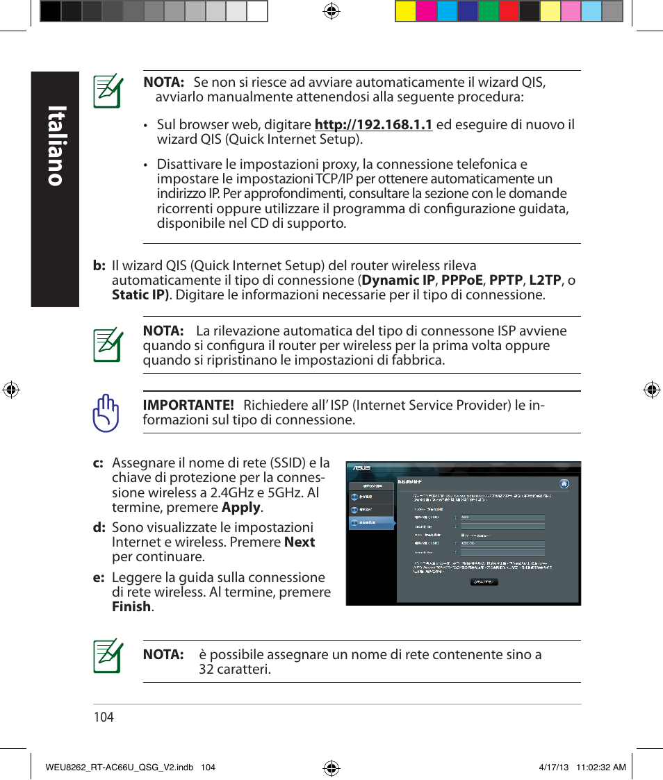 Italiano | Asus RT-AC66U User Manual | Page 104 / 136