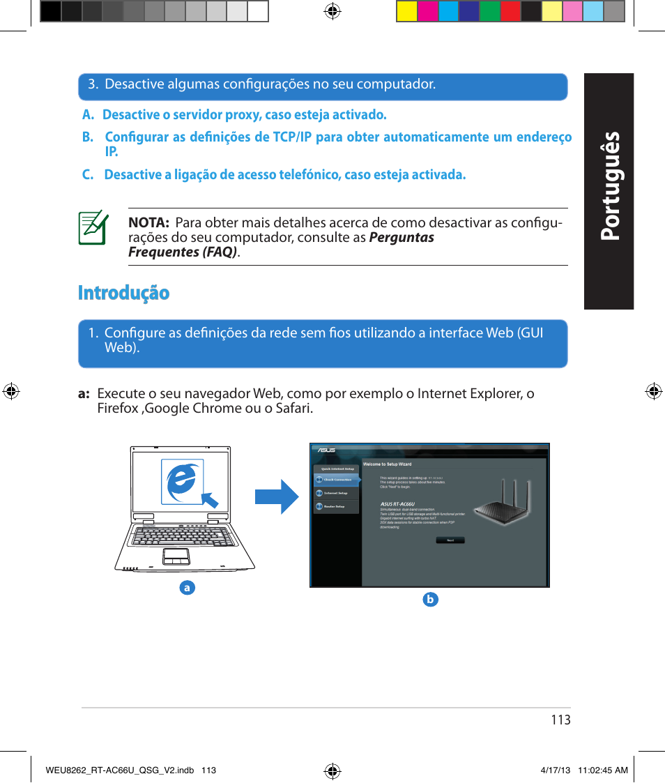 Por tuguês, Introdução | Asus RT-AC66U User Manual | Page 113 / 136