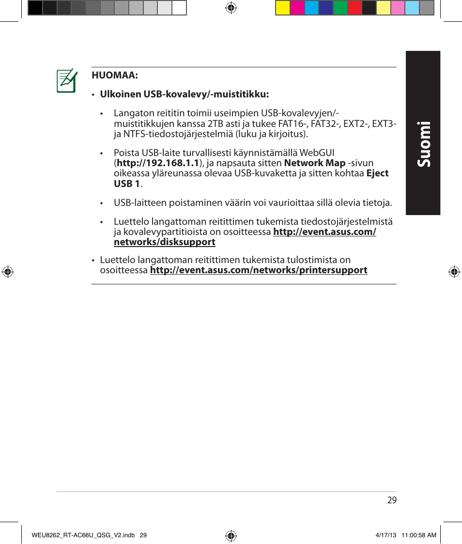 Suomi | Asus RT-AC66U User Manual | Page 29 / 136