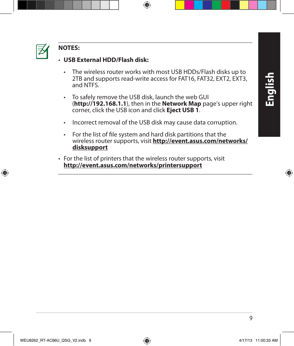 English | Asus RT-AC66U User Manual | Page 9 / 136