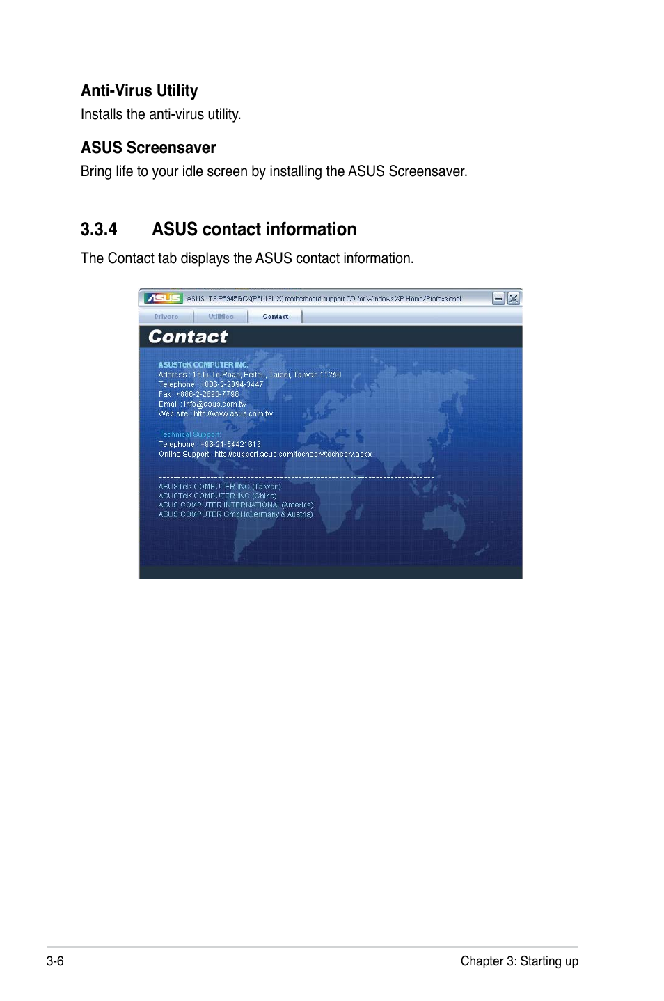 4 asus contact information | Asus T4-P5945GCX User Manual | Page 40 / 80