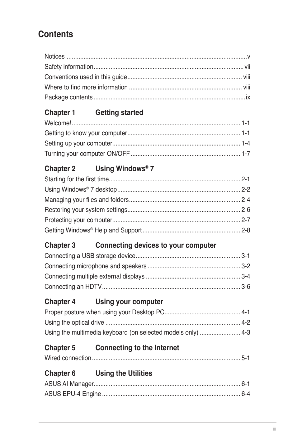 Asus CM5340 User Manual | Page 3 / 57