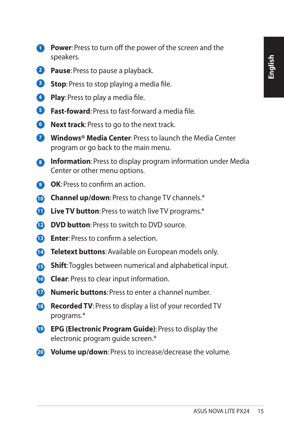 Asus NOVALITE PX24 User Manual | Page 15 / 38