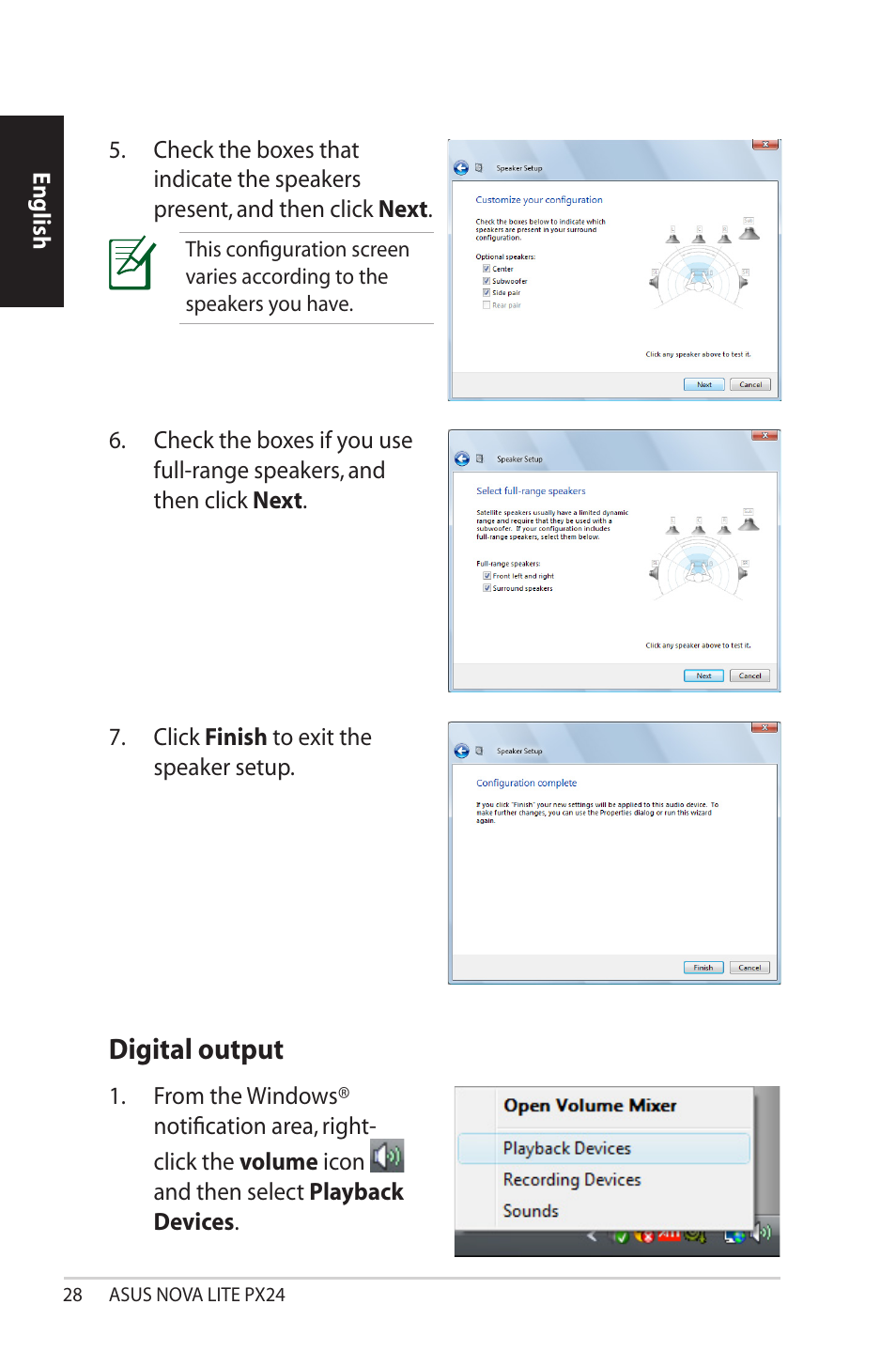 Digital output | Asus NOVALITE PX24 User Manual | Page 28 / 38