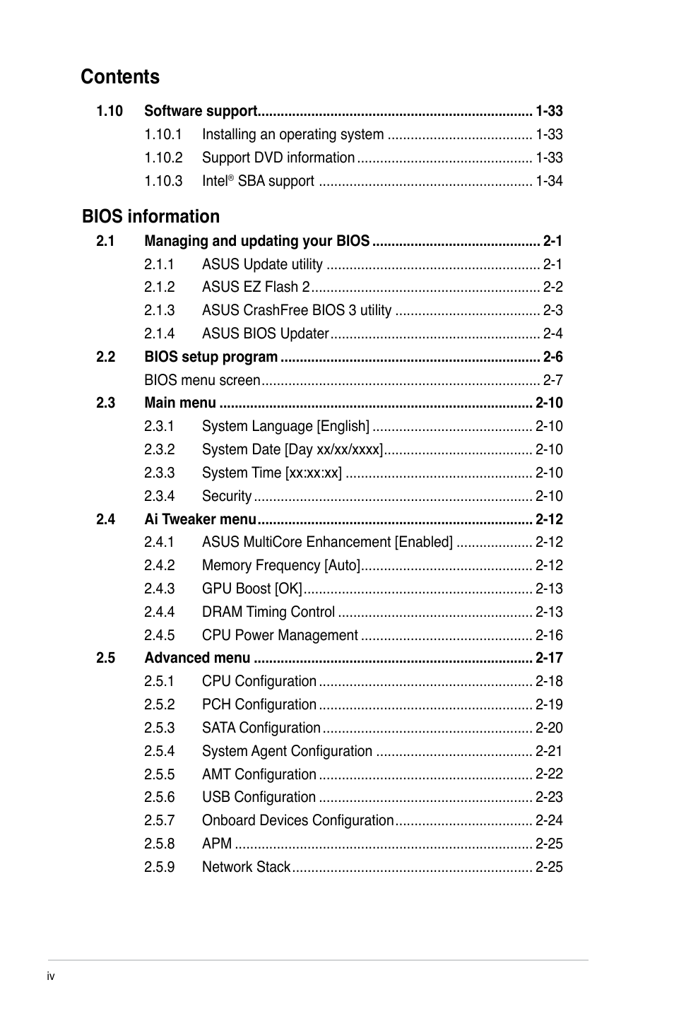 Asus P8B75-M LX PLUS User Manual | Page 4 / 80