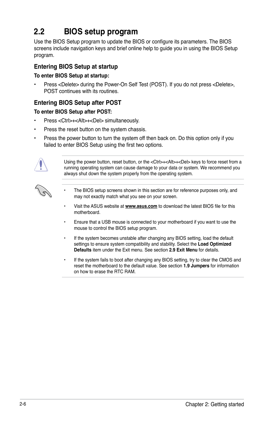 2 bios setup program, Bios setup program -6 | Asus P8B75-M LX PLUS User Manual | Page 50 / 80