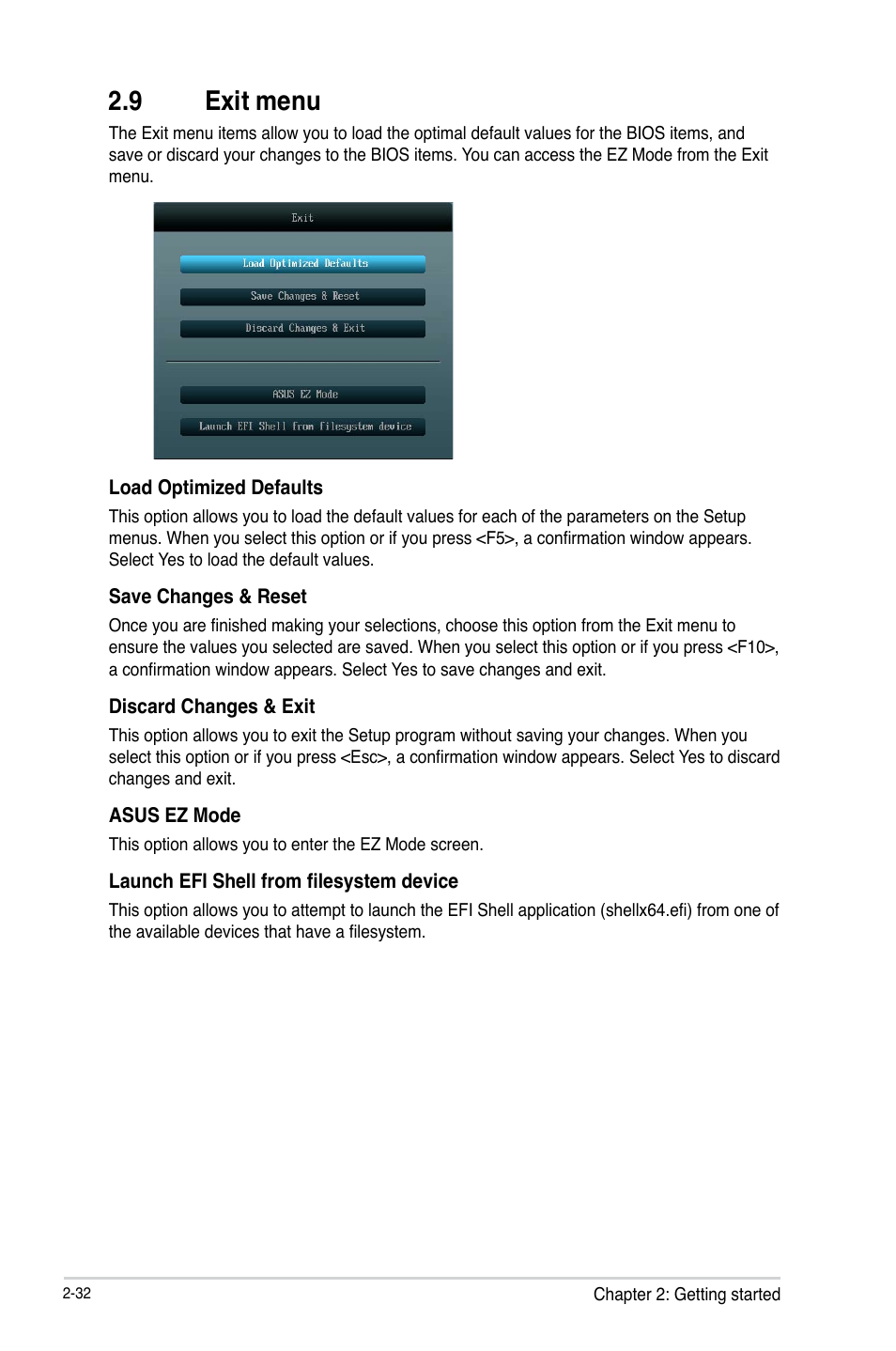 9 exit menu, Exit menu -32 | Asus P8B75-M LX PLUS User Manual | Page 76 / 80