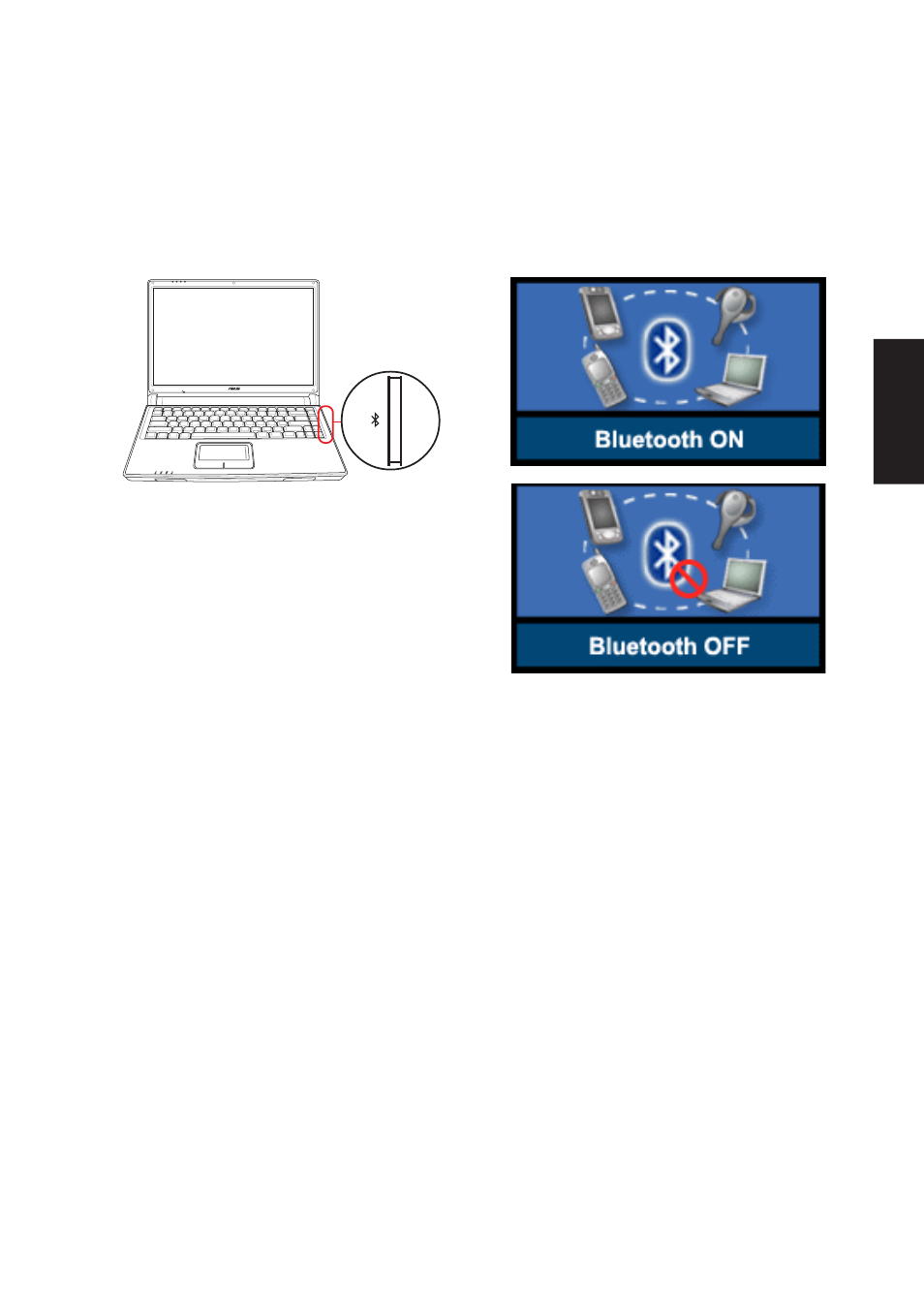 Turning bluetooth on or off | Asus W3V User Manual | Page 25 / 106