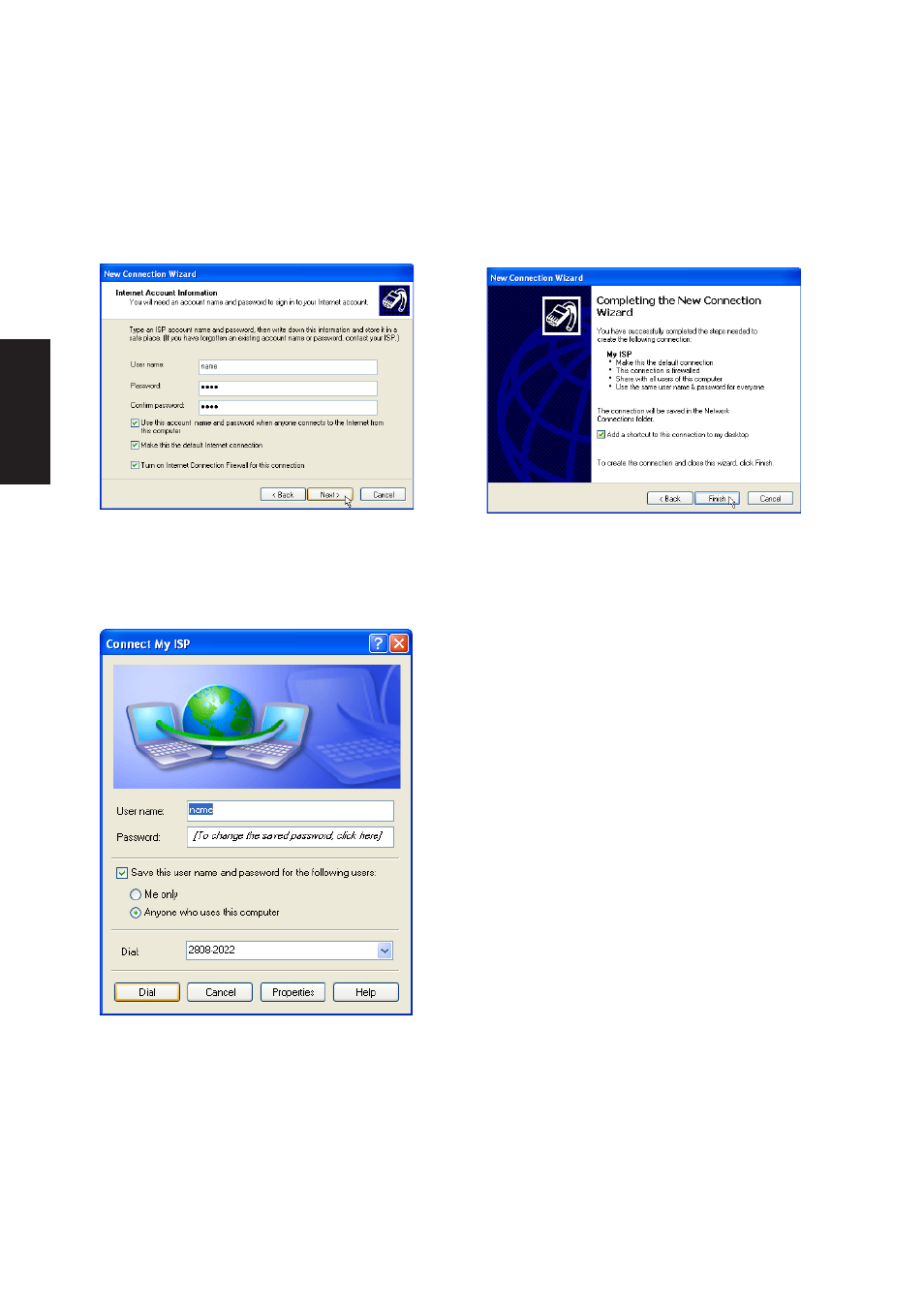 Modem configuration (cont.) | Asus W3V User Manual | Page 54 / 106