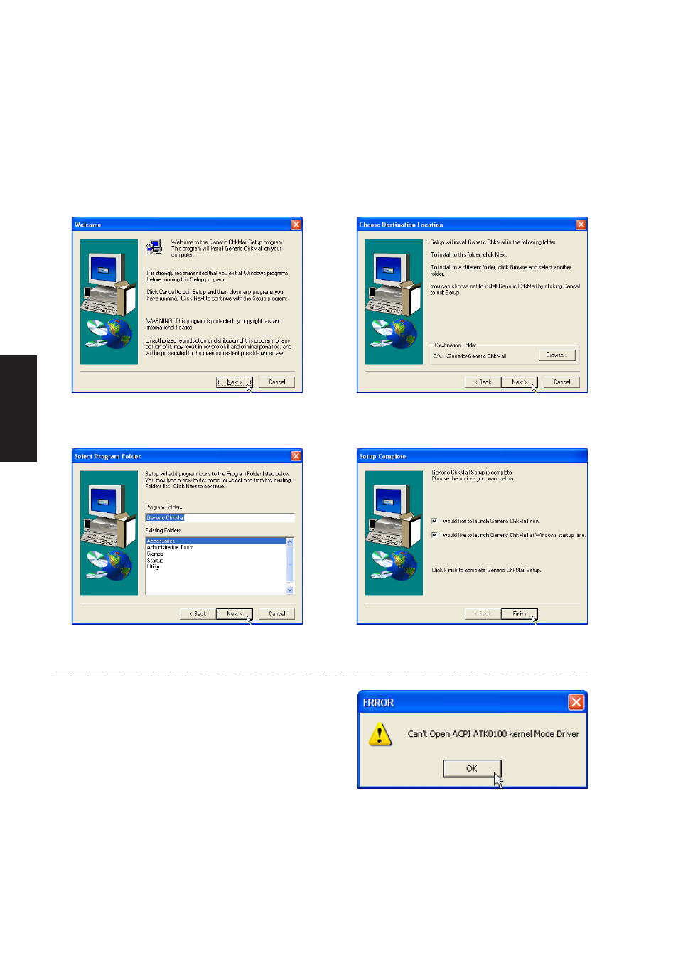 Chkmail setup | Asus W3V User Manual | Page 60 / 106