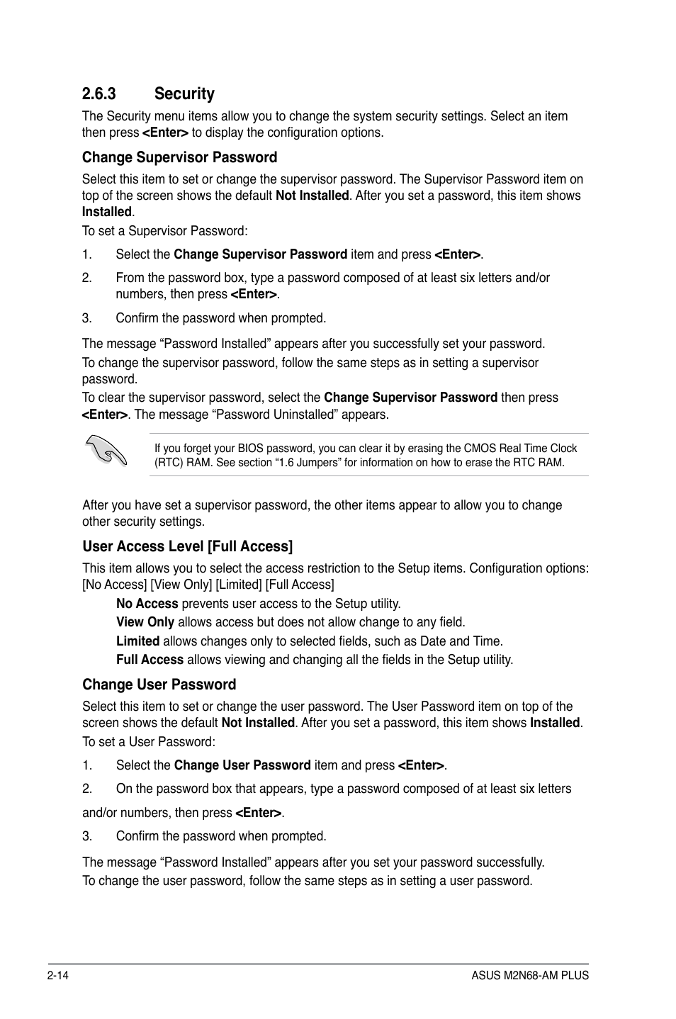 3 security | Asus M2N68-AM PLUS User Manual | Page 38 / 40