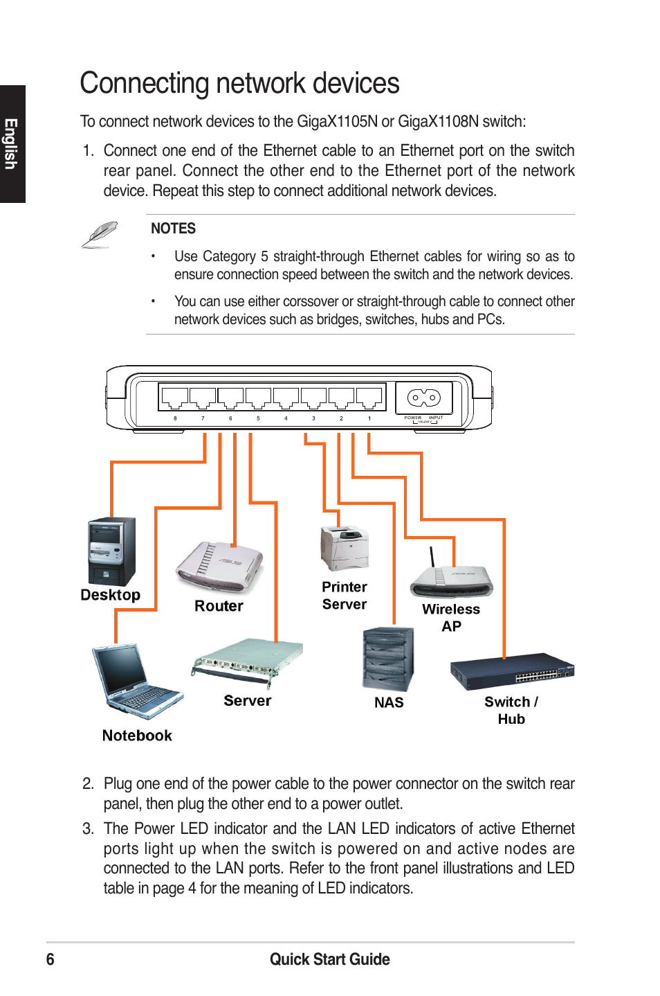 Connecting network devices | Asus GigaX1105N User Manual | Page 7 / 57