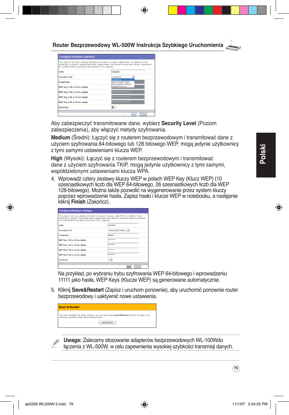 Polski | Asus WL-500W User Manual | Page 80 / 137