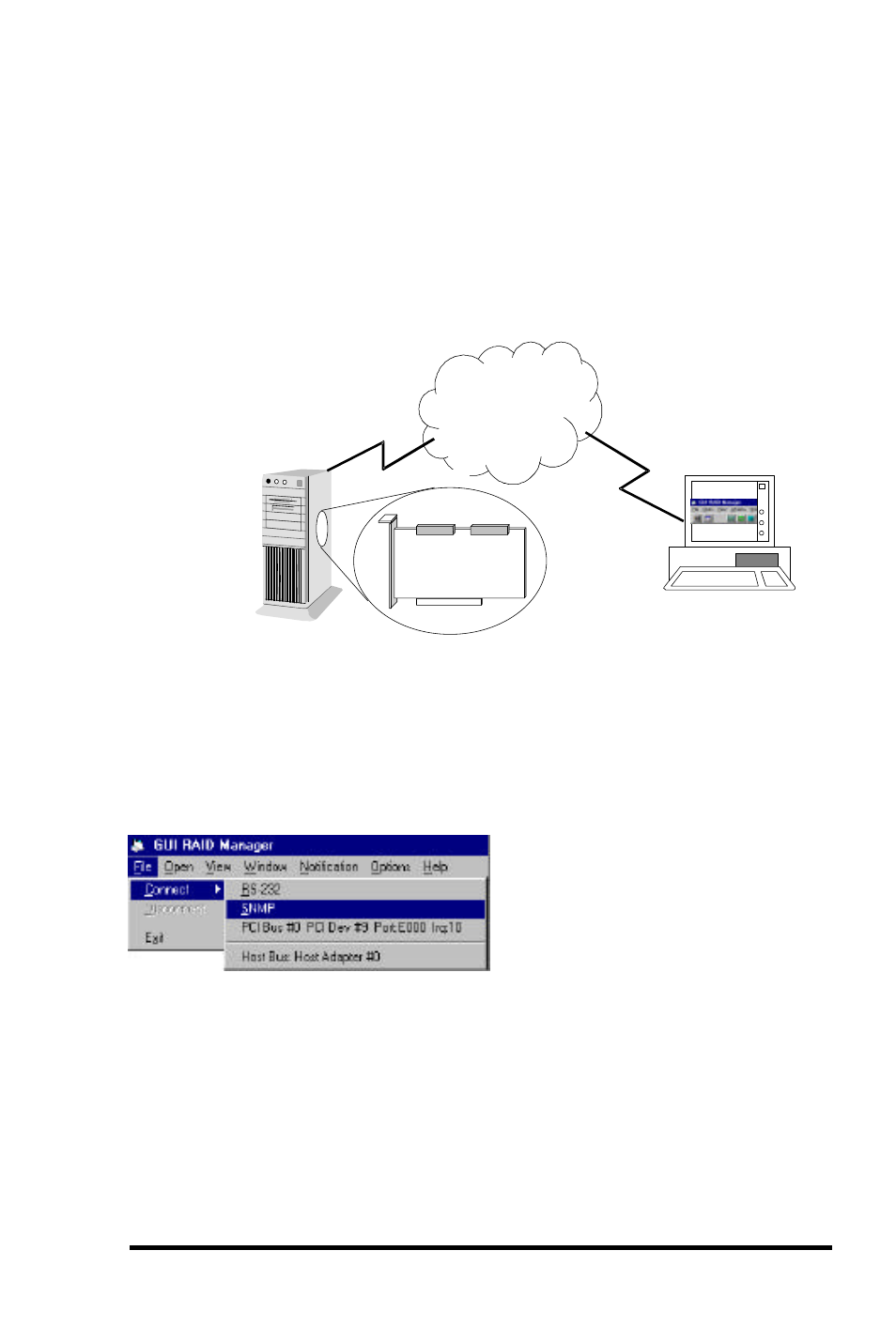 Chapter 9 remote administration, 1 gui raid manager using snmp service | Asus PCI-DA2200 User Manual | Page 153 / 369