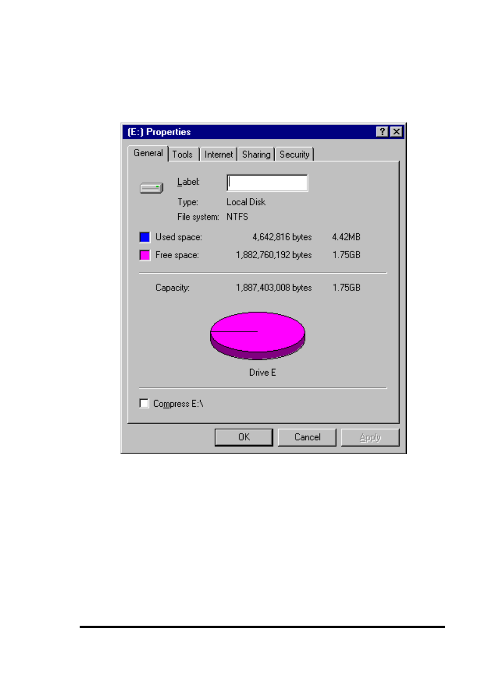 Drive e: now has a capacity just under 1800mb | Asus PCI-DA2200 User Manual | Page 300 / 369