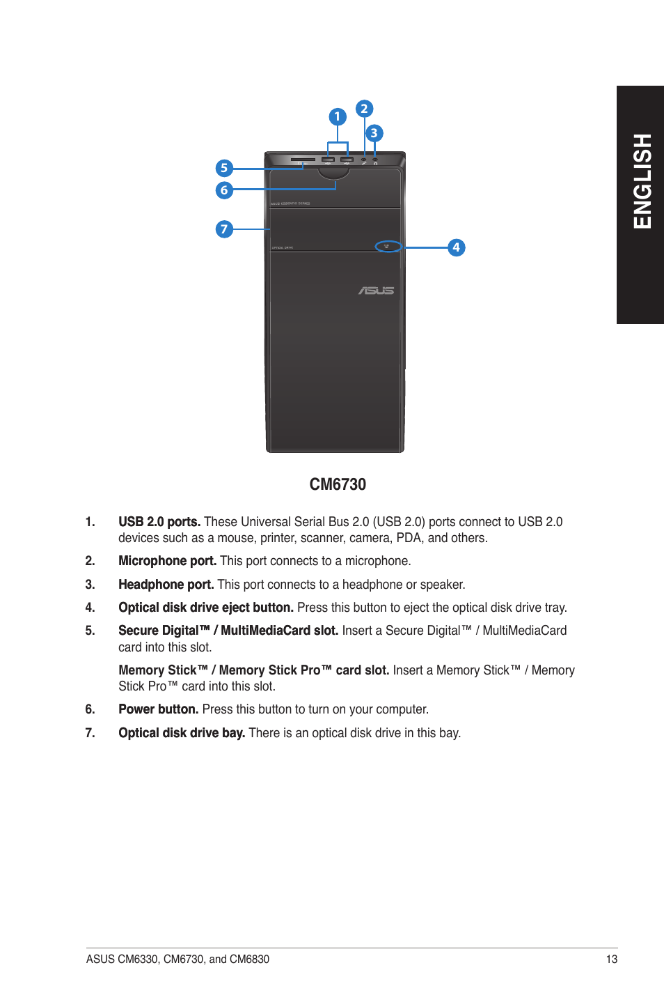 En gl is h en gl is h | Asus CM6830 User Manual | Page 13 / 86