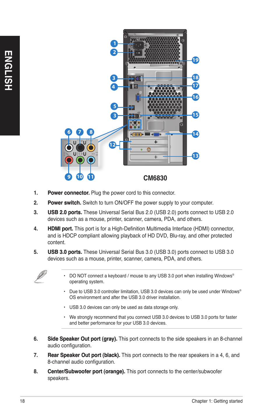 En gl is h en gl is h en gl is h en gl is h | Asus CM6830 User Manual | Page 18 / 86