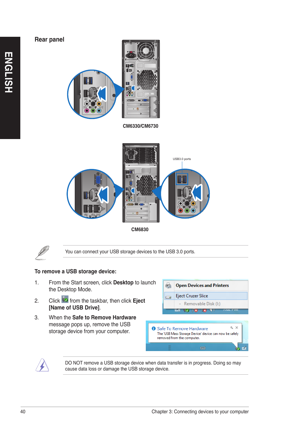 En gl is h en gl is h en gl is h en gl is h | Asus CM6830 User Manual | Page 40 / 86