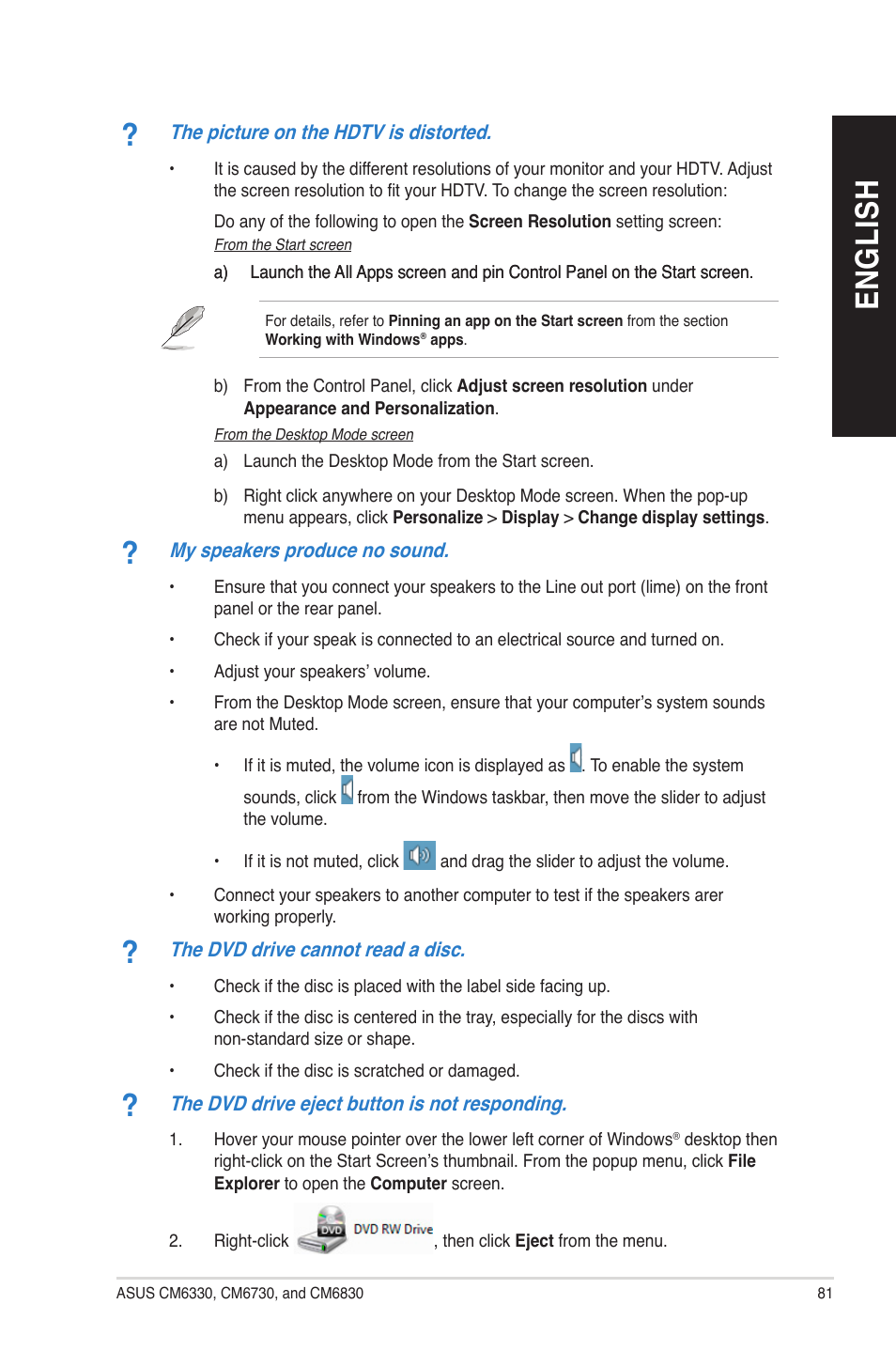 En gl is h en gl is h | Asus CM6830 User Manual | Page 81 / 86