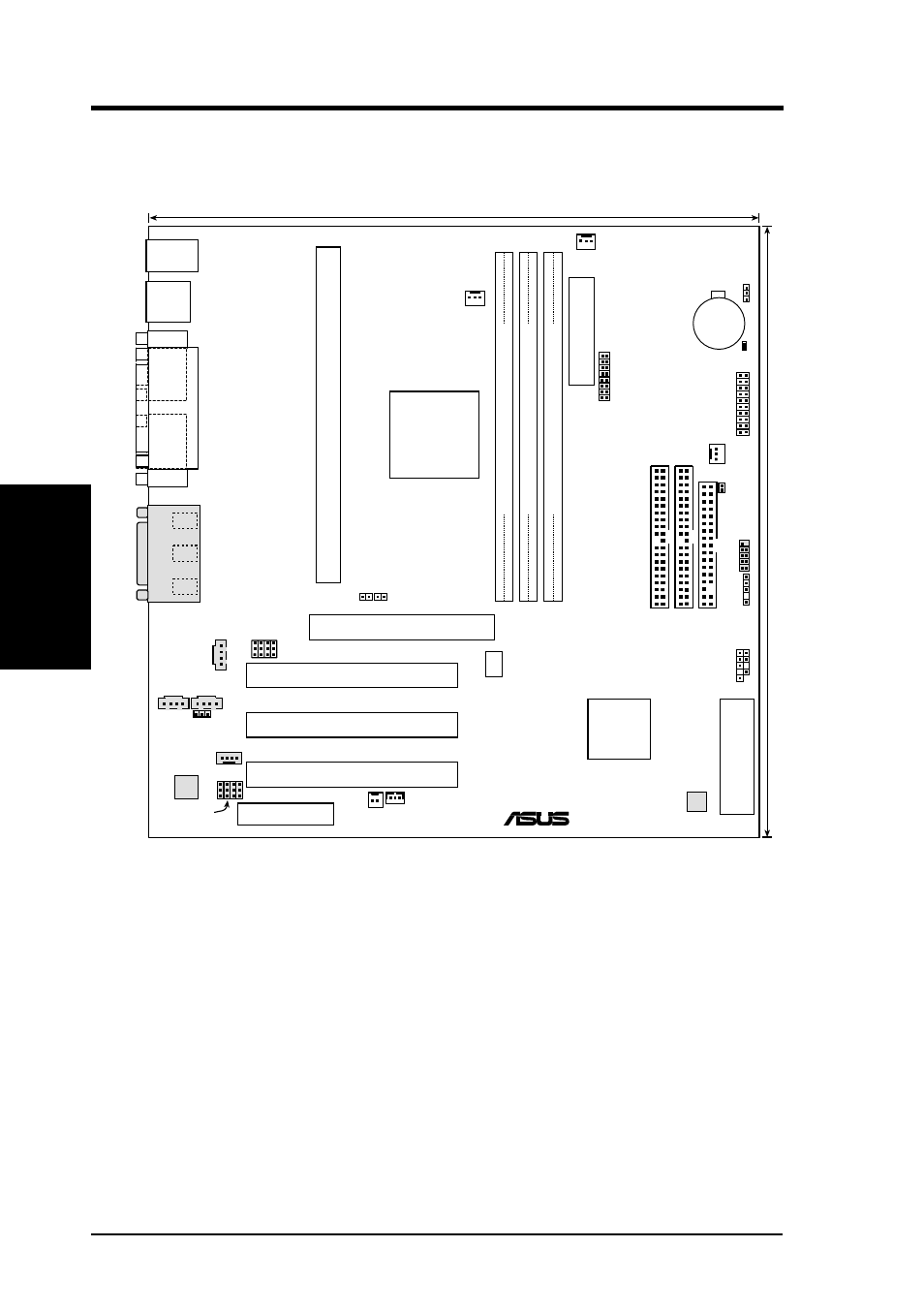 Hardware setup, 1 k7m-rm motherboard layout, 14 asus k7m-rm user’s manual | Motherboard layout 3. h/w setup, Grayed items are optional at the time of purchase, Amd751, Pci slot 1 pci slot 3 pci slot 2, Cpu s2k-slot -a | Asus K7M-RM User Manual | Page 14 / 96