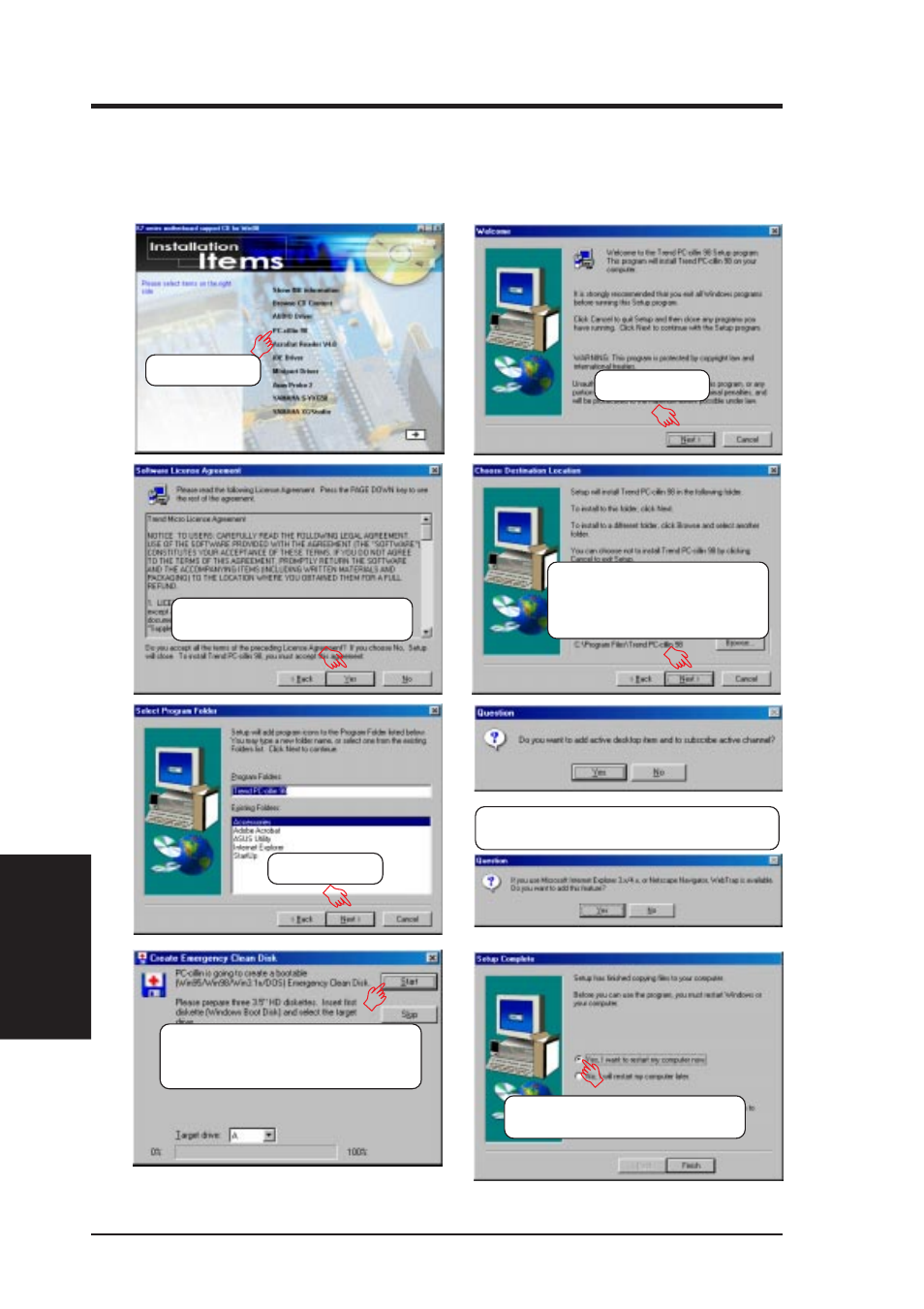Software setup, 4 pc-cillin 98 | Asus K7M-RM User Manual | Page 74 / 96