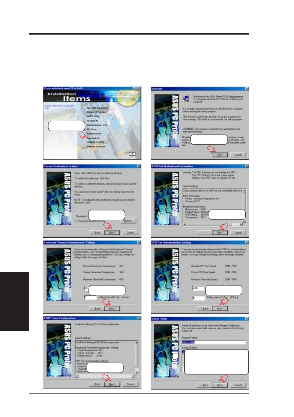 Software setup, 8 asus pc probe | Asus K7M-RM User Manual | Page 78 / 96
