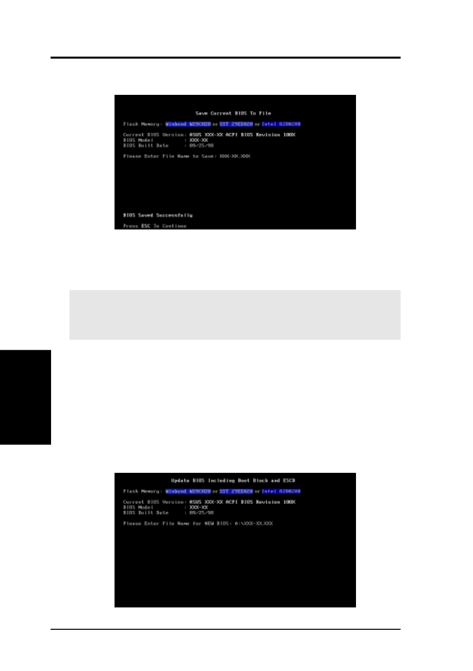 Bios setup, 2 updating bios procedures | Asus CUSL2-C User Manual | Page 46 / 122