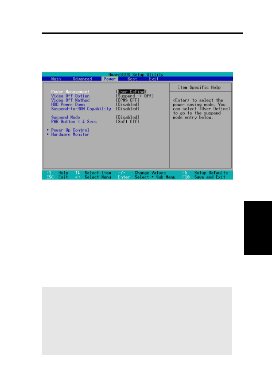 Bios setup, 5 power menu | Asus CUSL2-C User Manual | Page 69 / 122