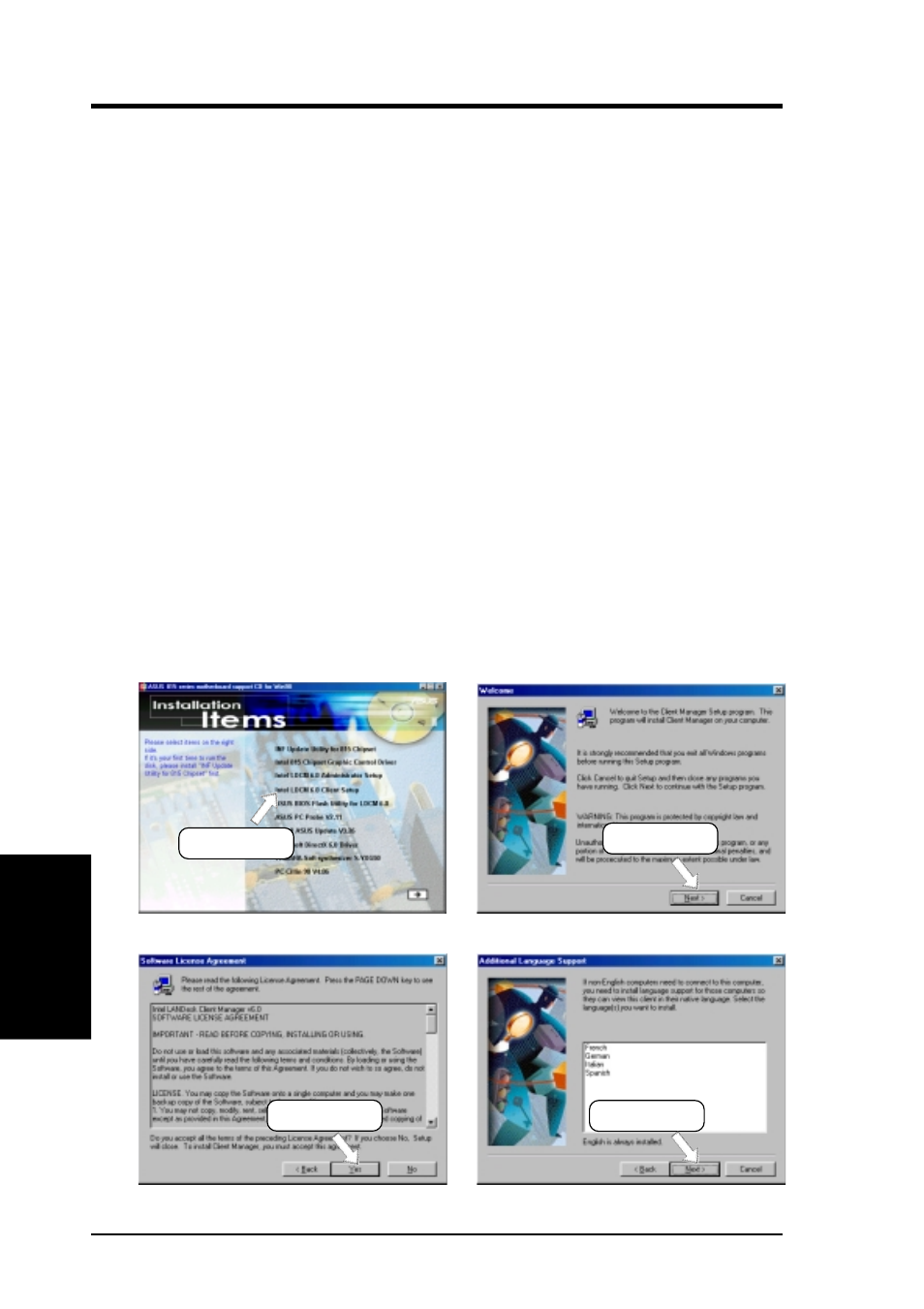 Software setup, 7 intel ldcm client setup, System requirements | Asus CUSL2-C User Manual | Page 86 / 122