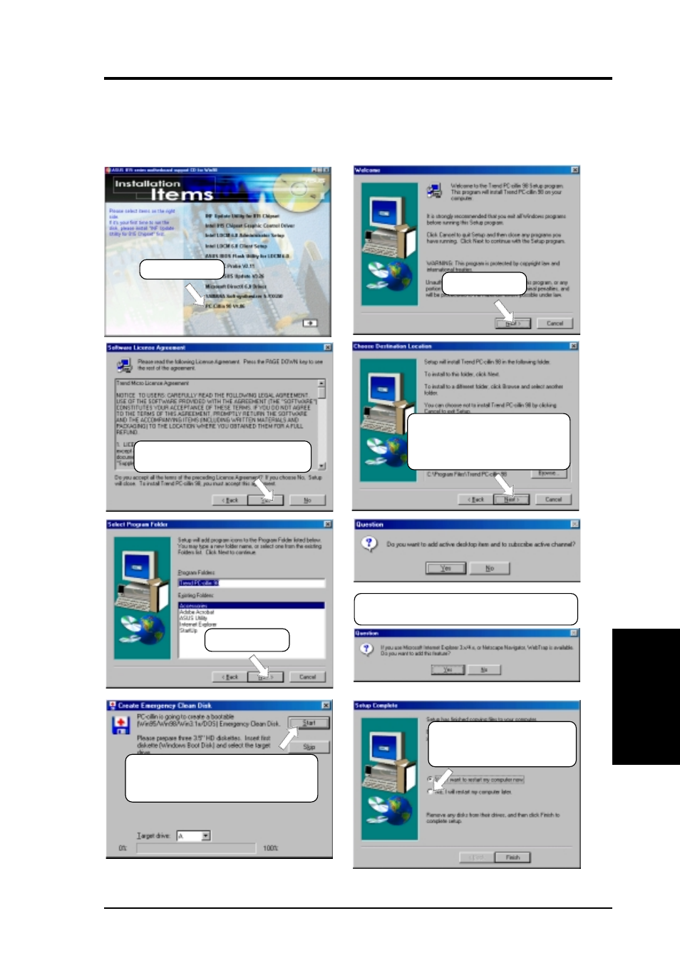 Software setup, 13 pc-cillin 98 vx.xx | Asus CUSL2-C User Manual | Page 93 / 122