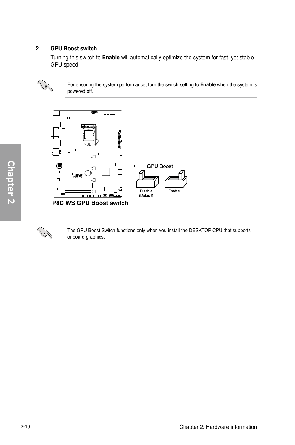 Chapter 2 | Asus P8C WS User Manual | Page 28 / 140