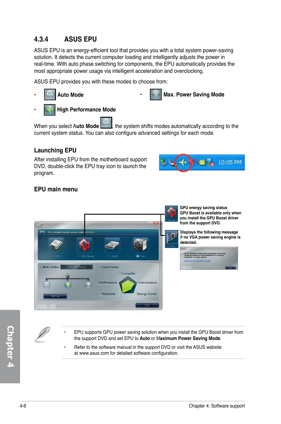 4 asus epu, Asus epu -6, Chapter 4 | Asus M4A89GTD PRO/USB3 User Manual | Page 106 / 128