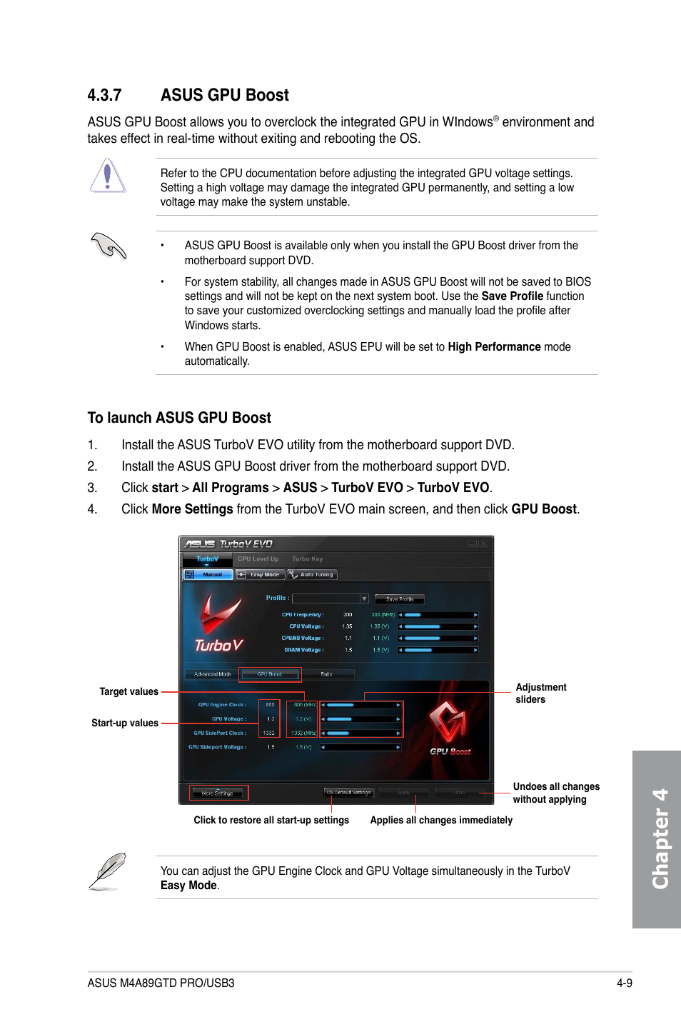 7 asus gpu boost, Asus gpu boost -9, Chapter 4 | Asus M4A89GTD PRO/USB3 User Manual | Page 109 / 128