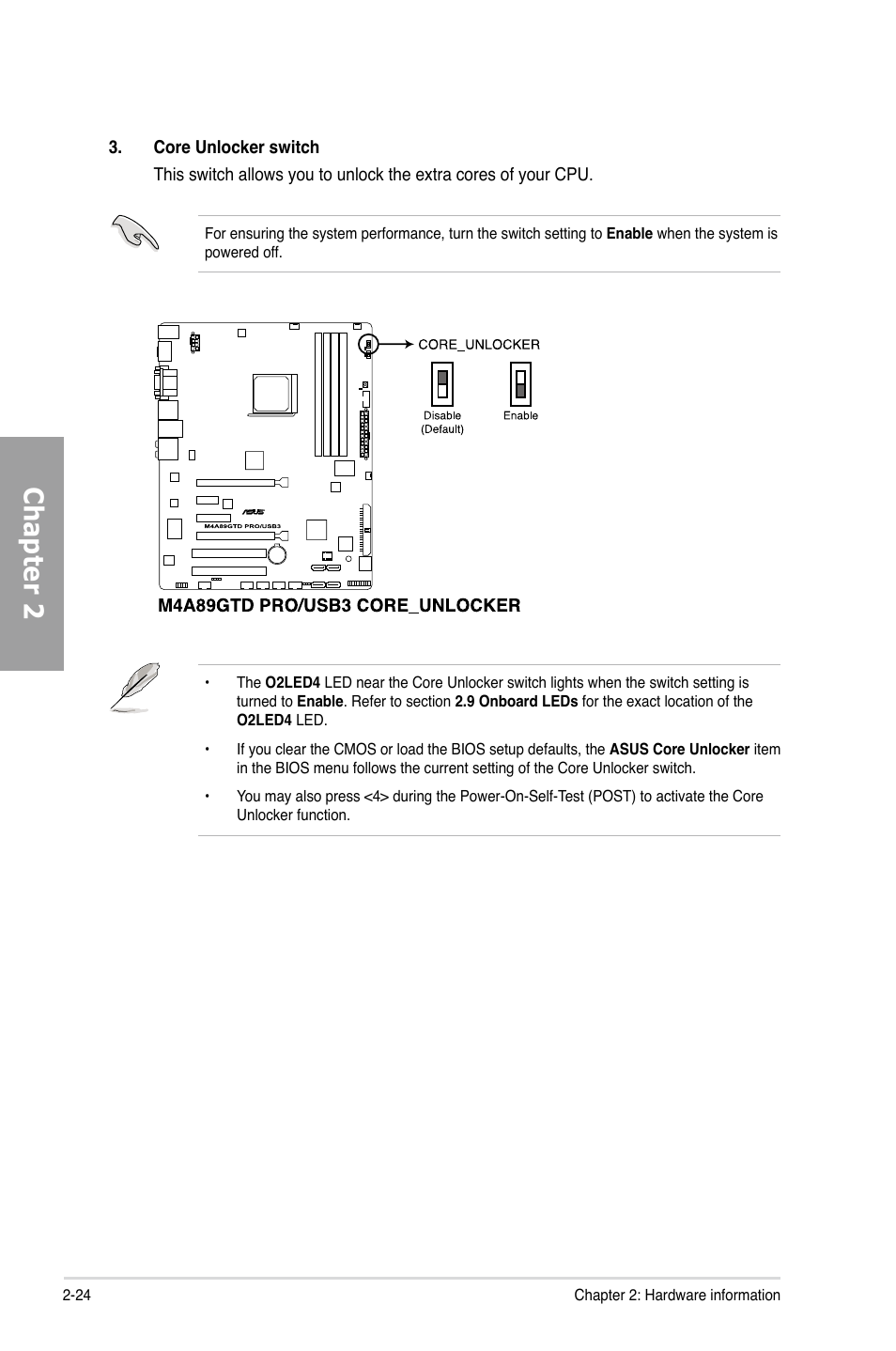 Chapter 2 | Asus M4A89GTD PRO/USB3 User Manual | Page 42 / 128