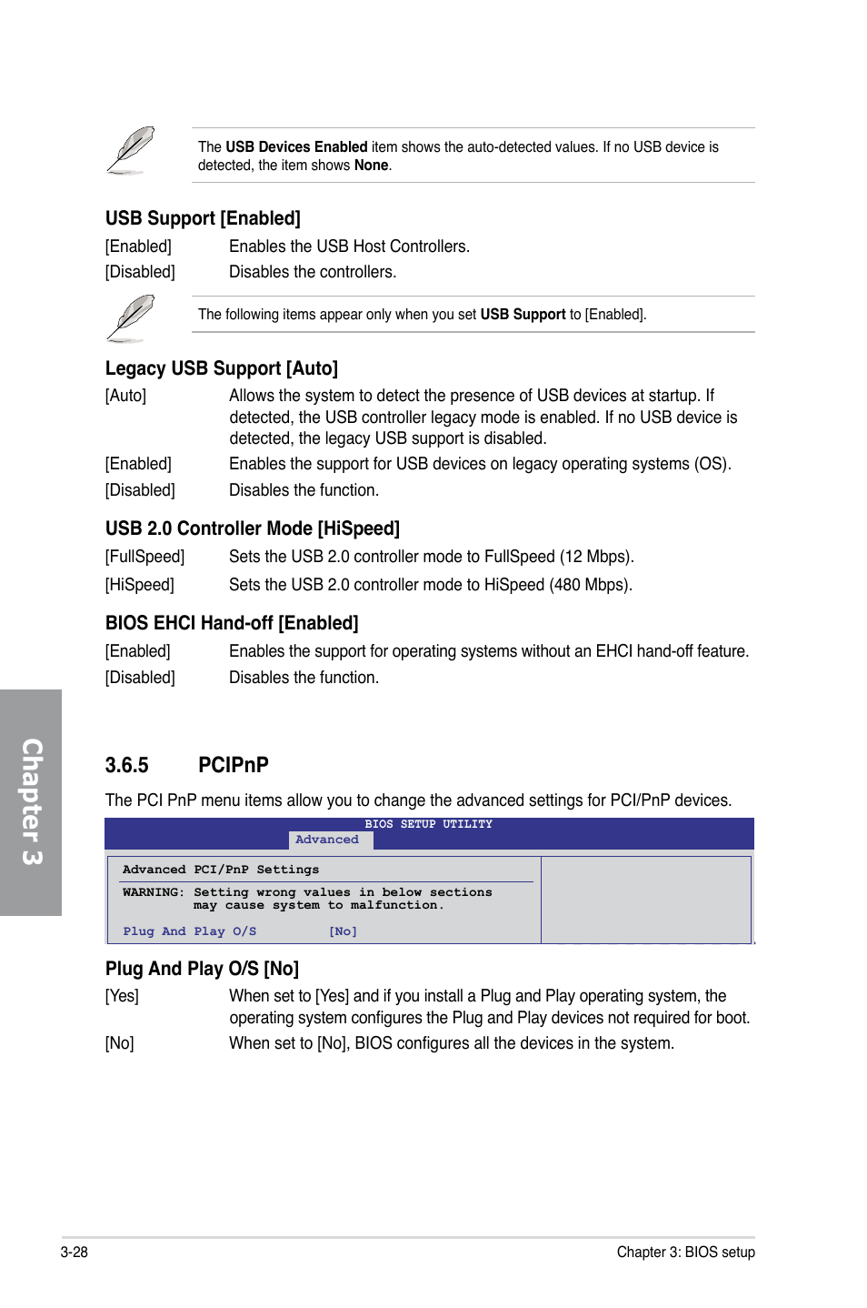 5 pcipnp, Pcipnp -28, Chapter 3 | Asus M4A89GTD PRO/USB3 User Manual | Page 88 / 128