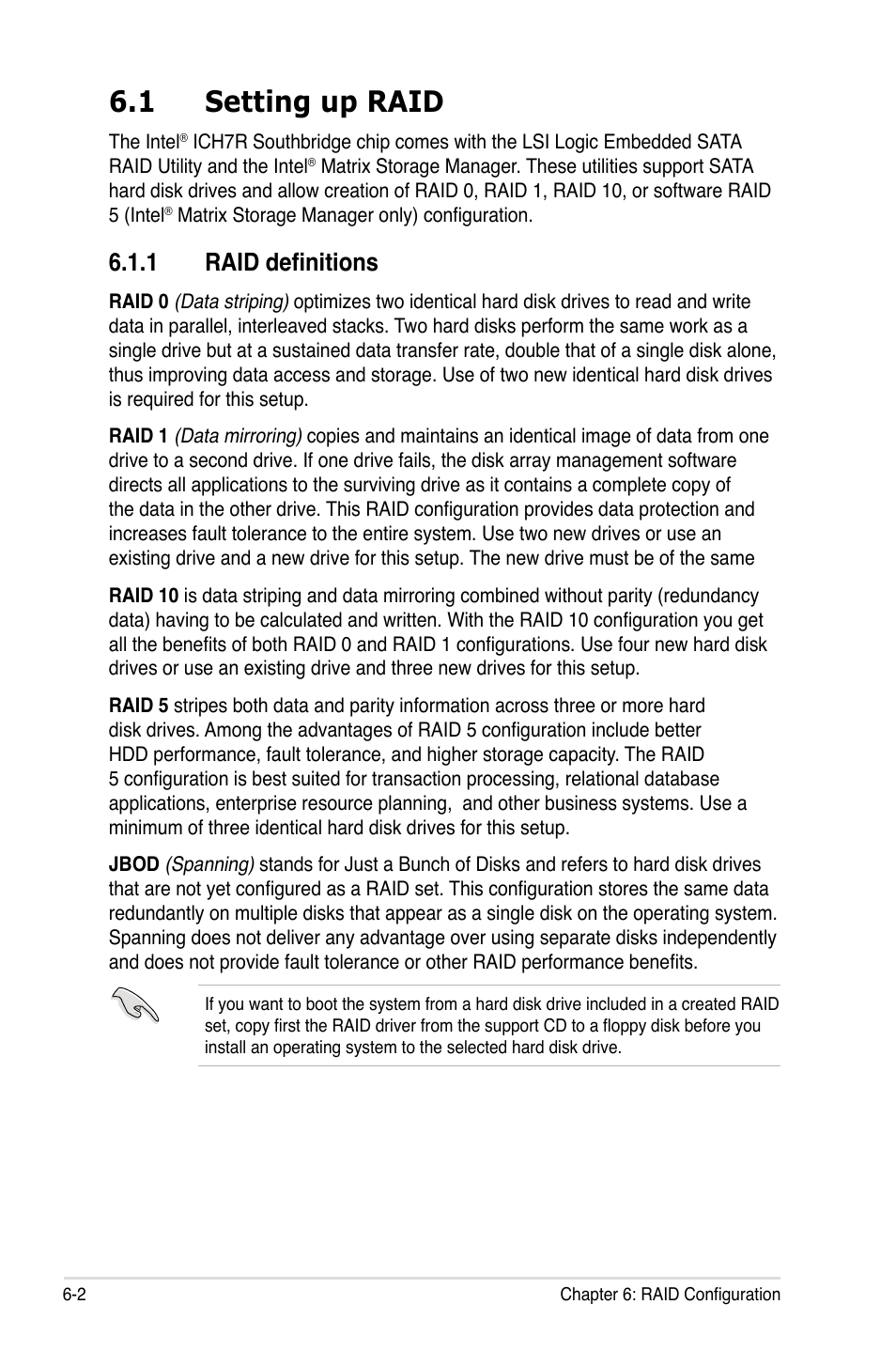 1 setting up raid, 1 raid definitions | Asus RS120-E4/PA4 User Manual | Page 108 / 174