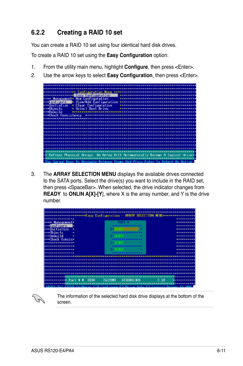 Creating.a.raid.10.set | Asus RS120-E4/PA4 User Manual | Page 117 / 174